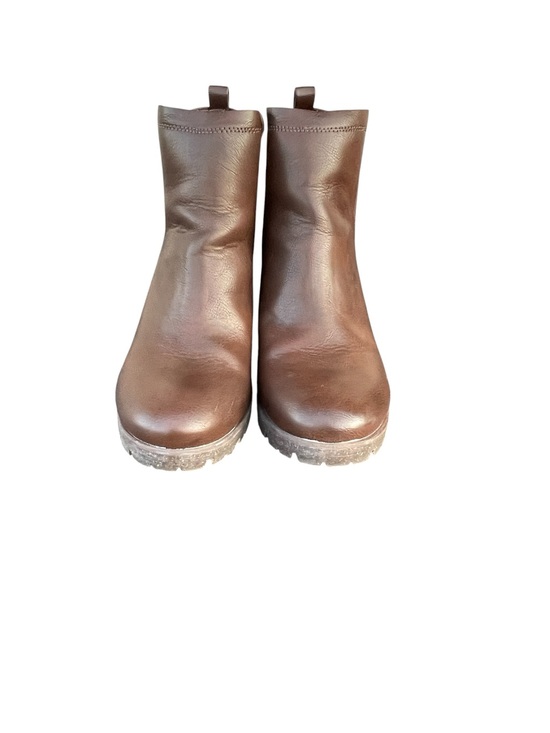 Kork-Ease Shoes - Kork-Ease Brown Leather Lug-Sole Ankle Boots